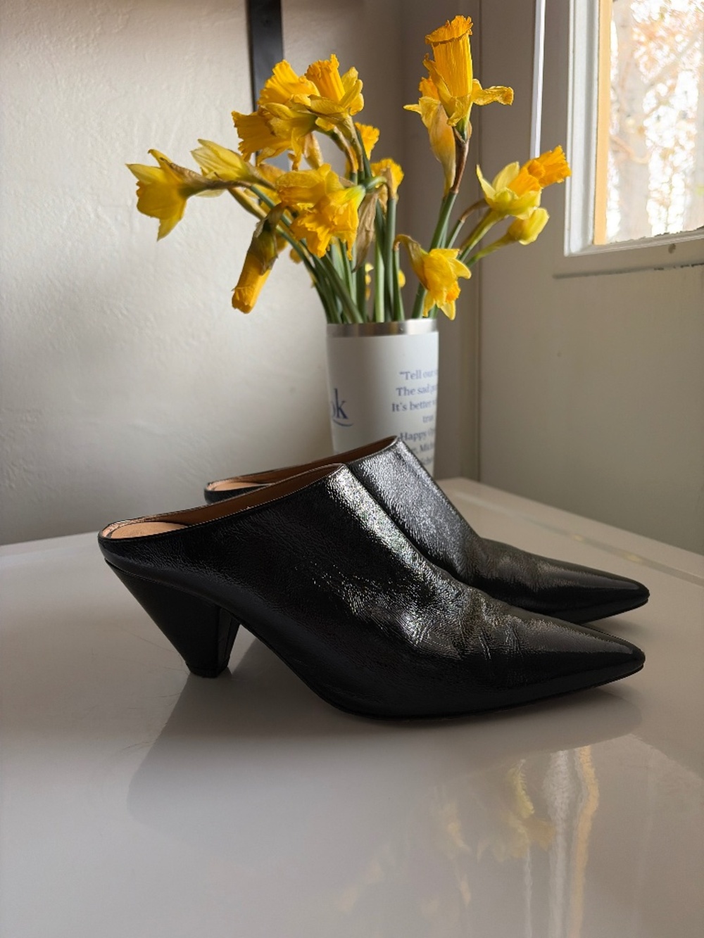 Rhea Slip On Mule on Triangle Heel by Elaine Kim